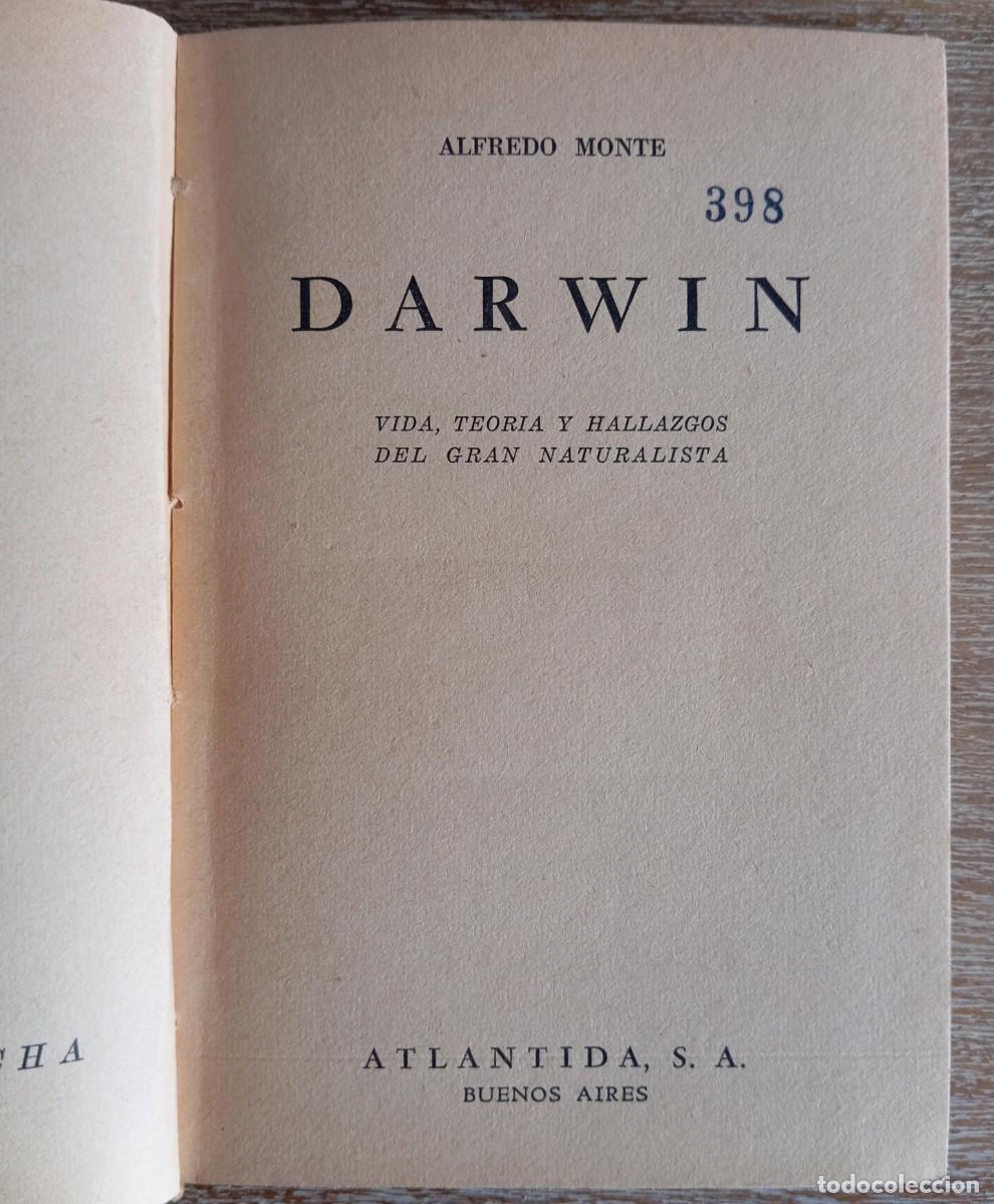 Libros de segunda mano: DARWIN - ALFREDO MONTE - 1940 - Foto 2