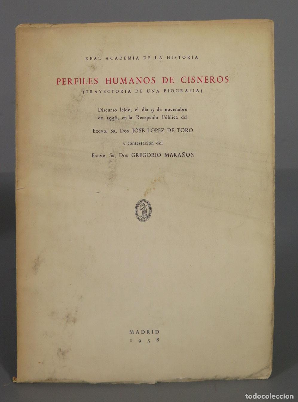 Libros de segunda mano: PERFILES HUMANOS DE CISNEROS. LOPEZ DE TORO - Foto 1