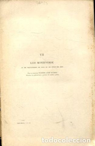 Libros de segunda mano: LUIS MONTEVERDE, 21 DE SEPTIEMBRE DE 1859-28 DE JUNIO DE 1925. - A&Ntilde;ON SUAREZ Vicente.