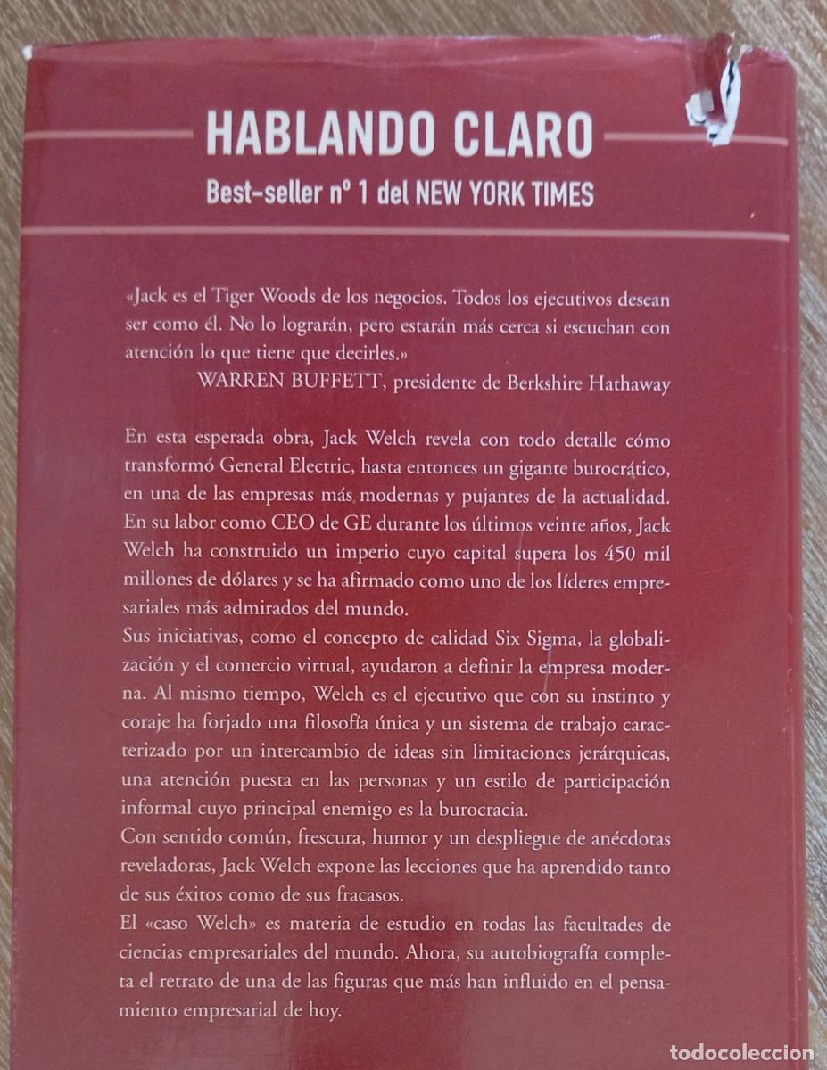 Libros de segunda mano: HABLANDO CLARO - JACK WELCH - Foto 2