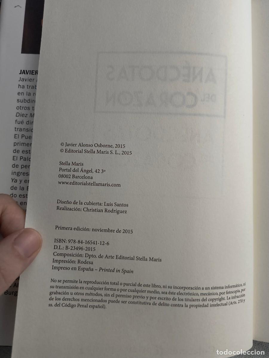 Libros de segunda mano: AN&Eacute;CDOTAS DEL CORAZ&Oacute;N - JAVIER ALONSO OSBORNE - Foto 3