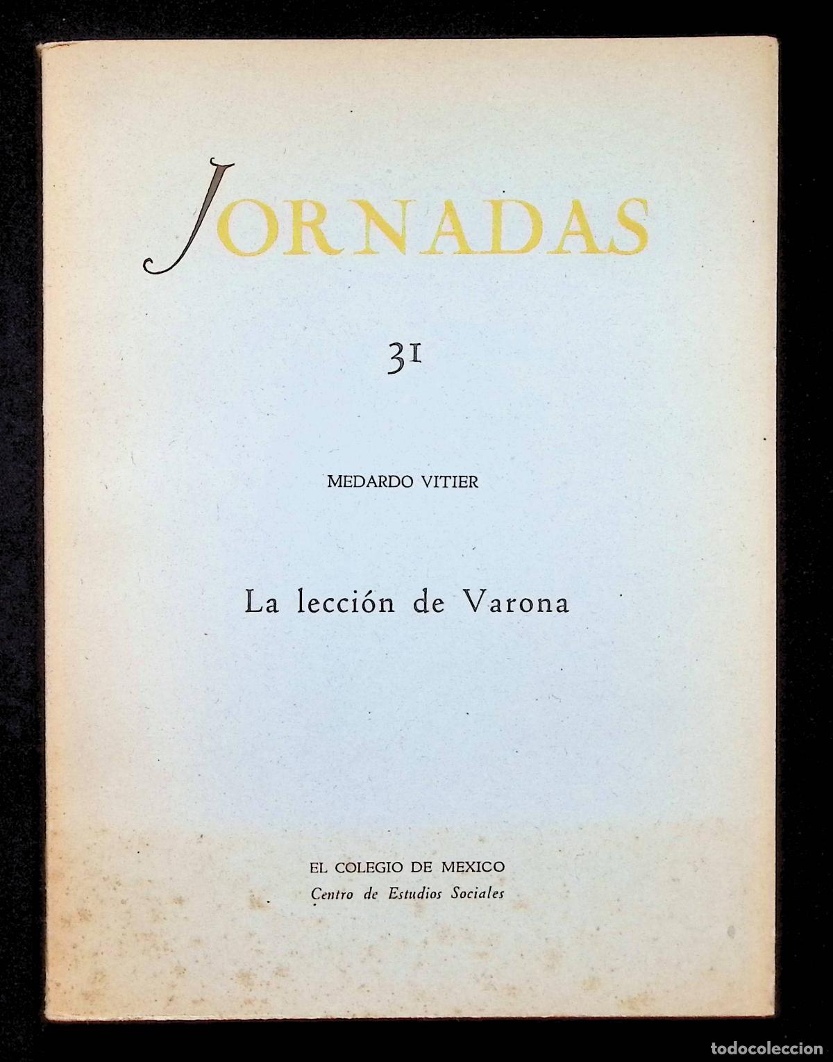 Libros de segunda mano: LA LECCI&Oacute;N DE VARONA. - VITIER, Medardo - Foto 1
