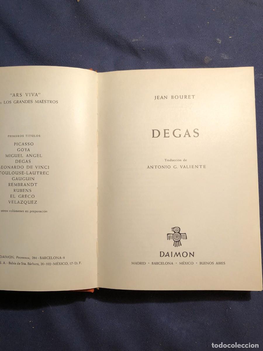 Libros de segunda mano: JEAN BOURET: - DEGAS - (DAIMON, 1962) - Foto 2