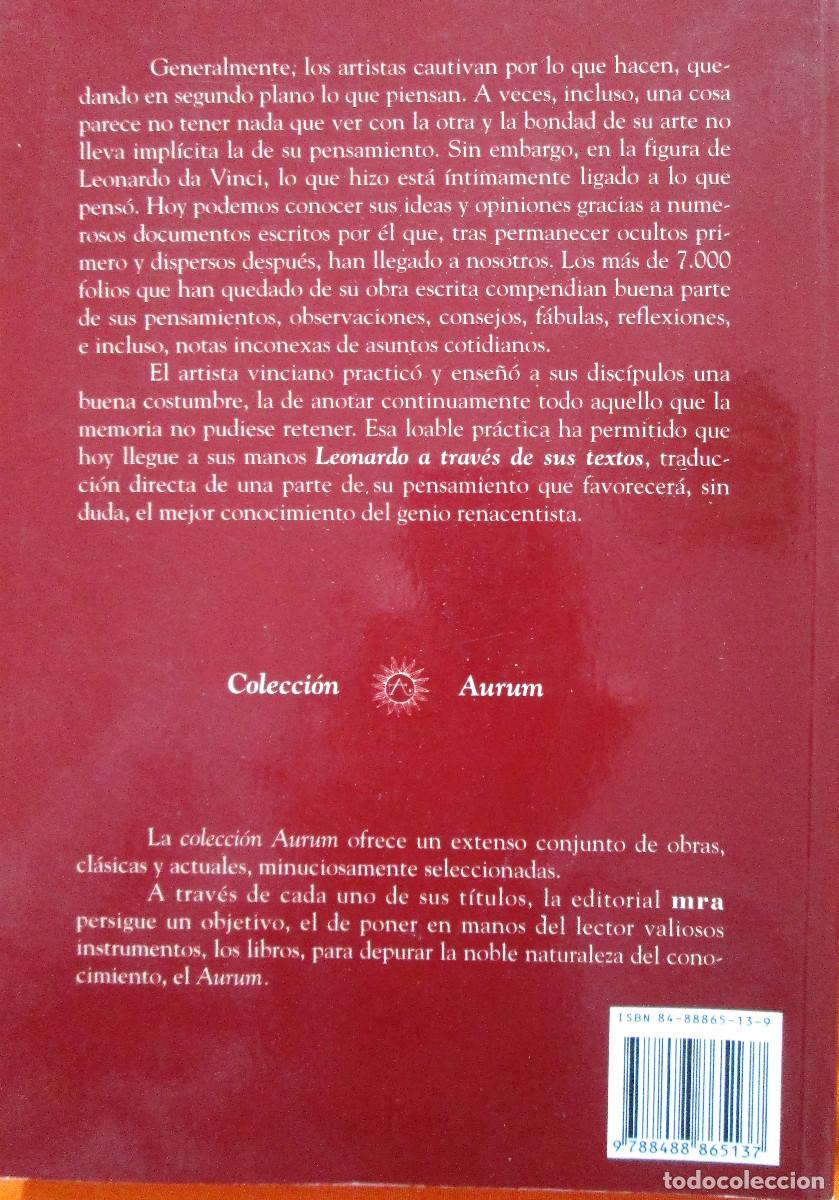 Libros de segunda mano: LEONARDO DA VINCI &ndash; A TRAV&Eacute;S DE SUS TEXTOS - Foto 2