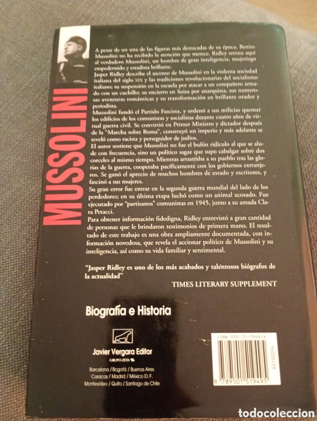 Libros de segunda mano: Mussolini . Jasper Ridley . Vergara - Foto 2