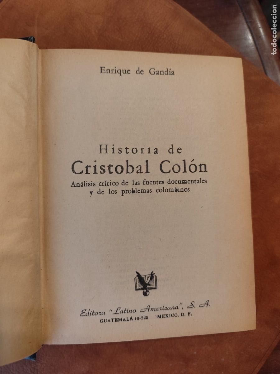 Libros de segunda mano: Enrique de Gand&iacute;a. HISTORIA DE CRISTOBAL COL&Oacute;N.
