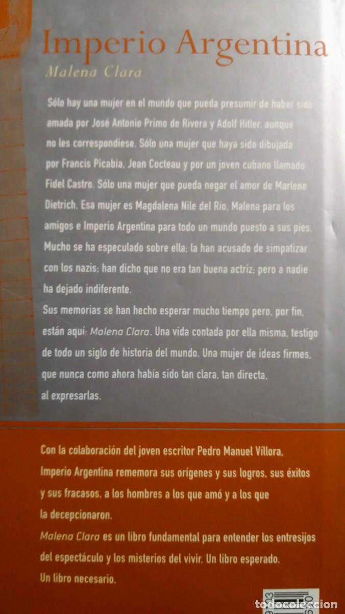 Libros de segunda mano: IMPERIO ARGENTINA - MALENA CLARA - Foto 2