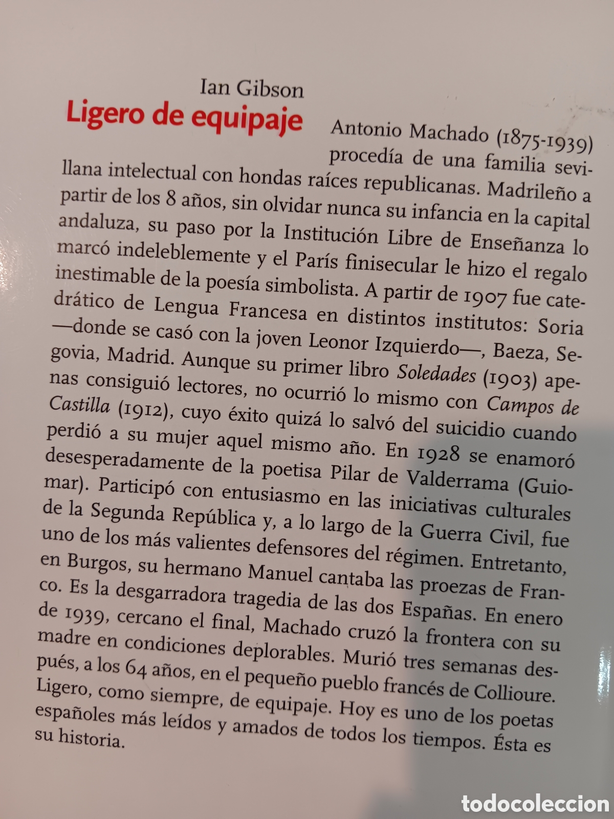 Libros de segunda mano: Ian Gibson. Ligero de equipaje - Foto 2