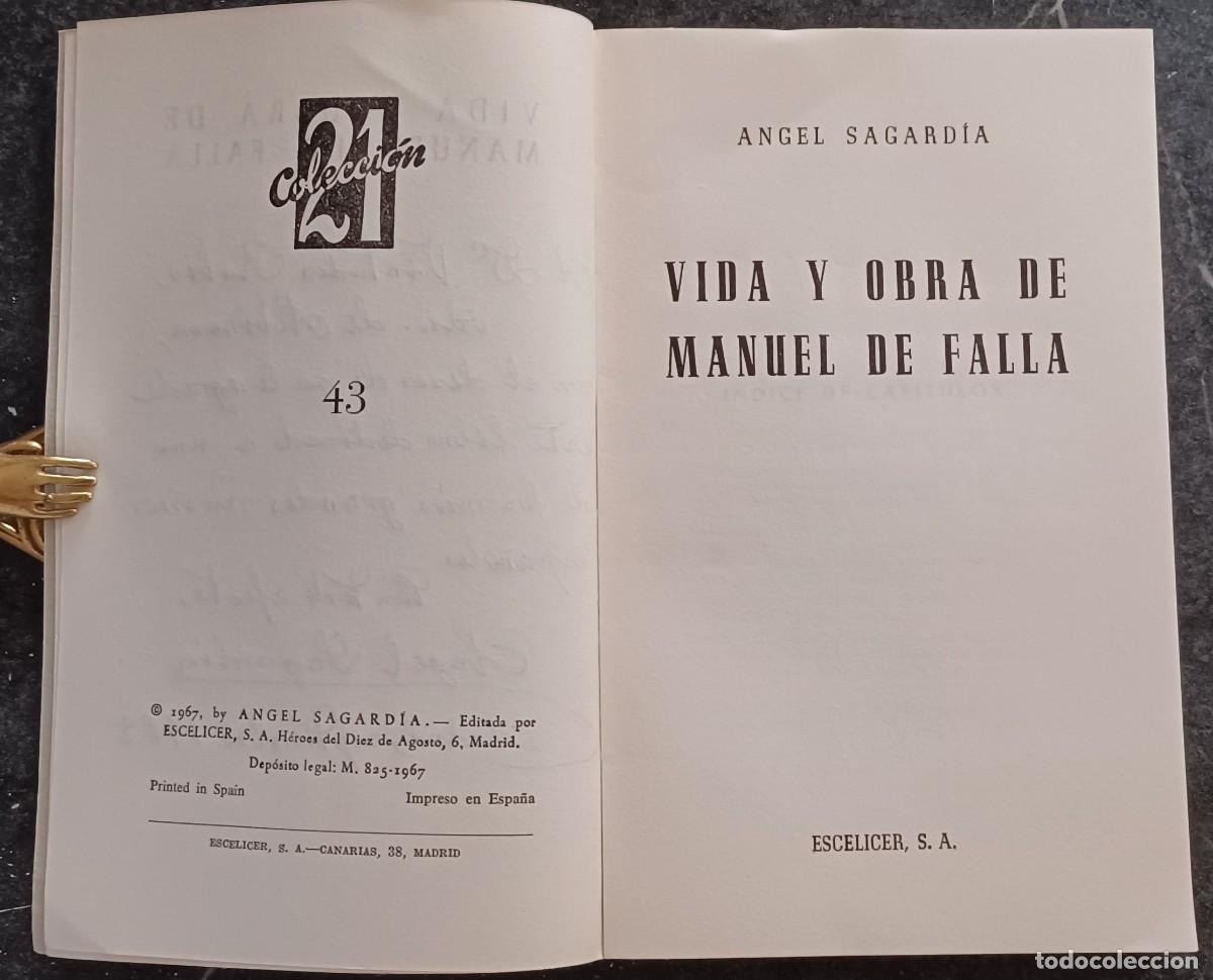 Libros de segunda mano: Vida y obra de Manuel de Falla - Foto 2