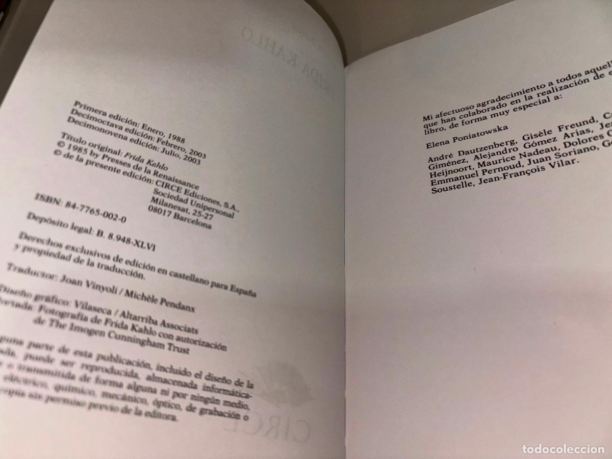 Libros de segunda mano: RAUDA JAMIS. FRIDA KAHLO. CIRCE. - Foto 2