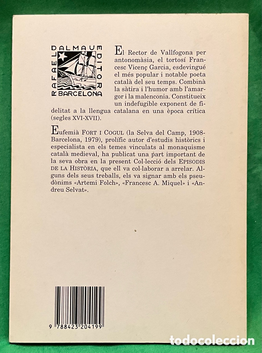 Libros de segunda mano: EL RECTOR DE VALLFOGONA. 2&ordf; Edici&oacute;n 1990 - Foto 2