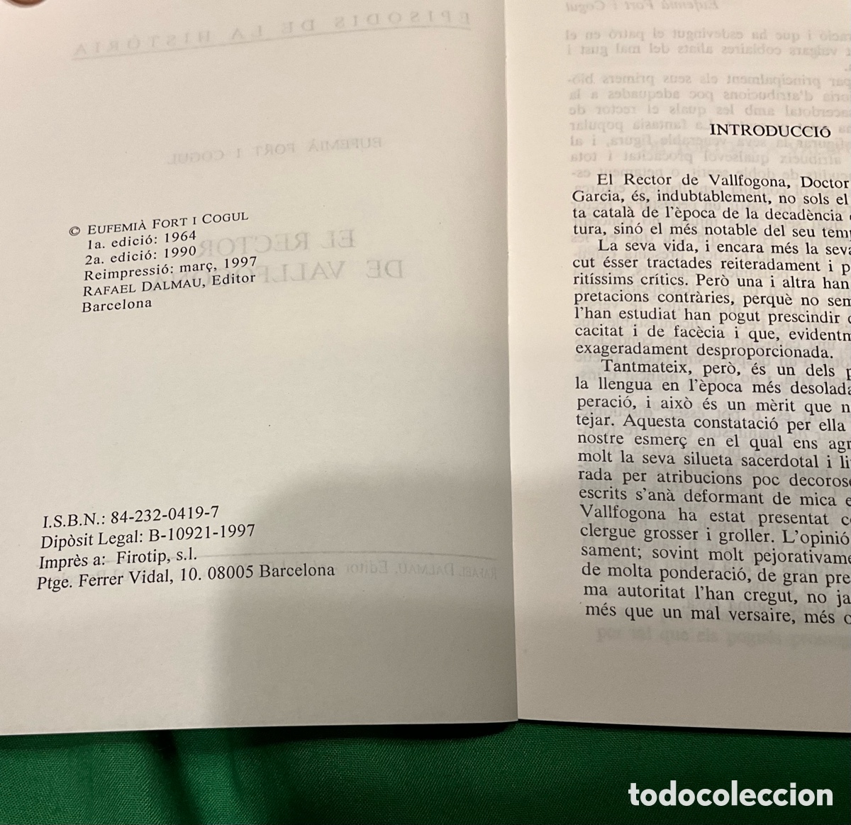 Libros de segunda mano: EL RECTOR DE VALLFOGONA. 2&ordf; Edici&oacute;n 1990 - Foto 4