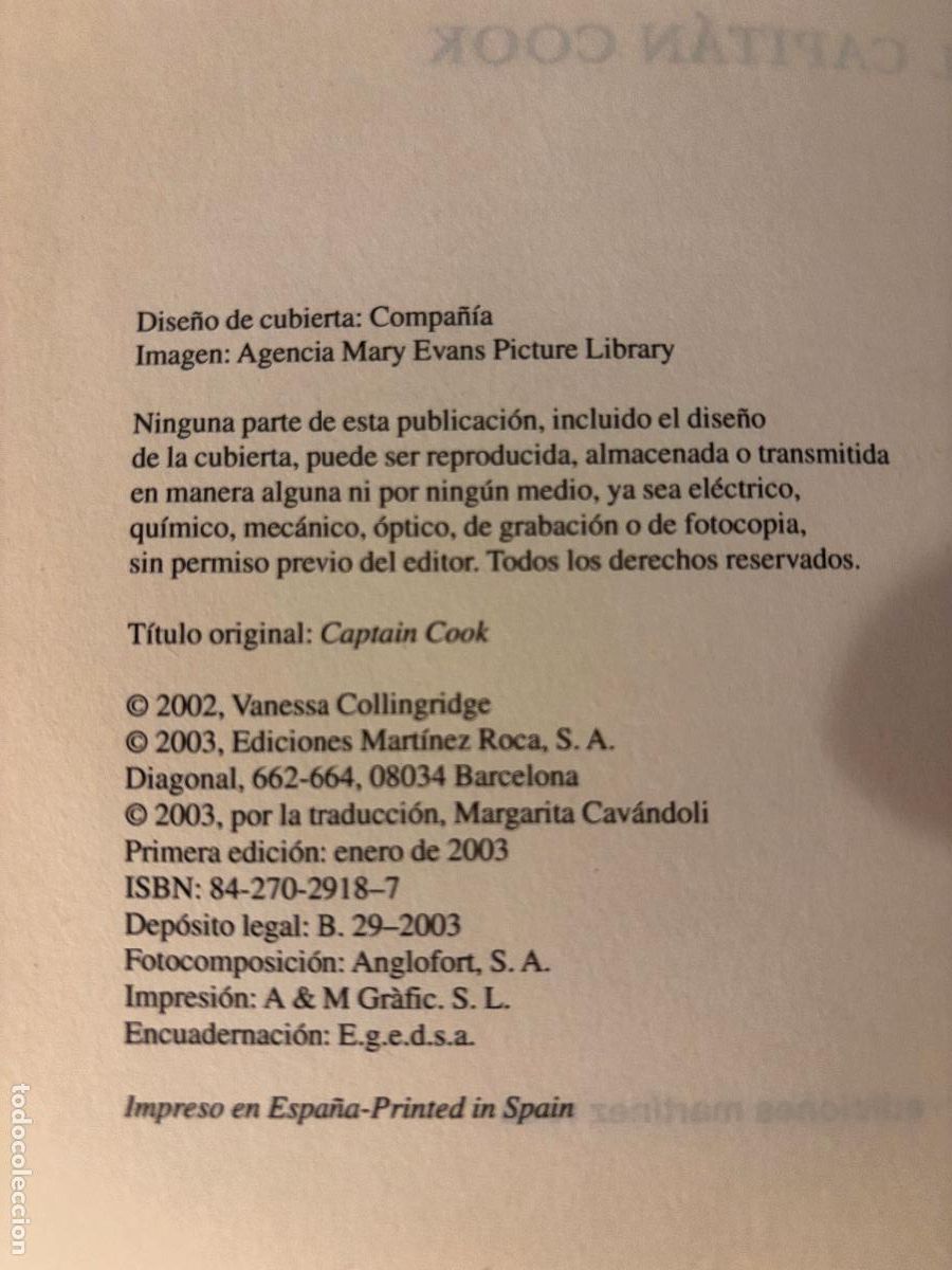 Libros de segunda mano: El capit&aacute;n Cook. Vanessa Collingridge. - Foto 3