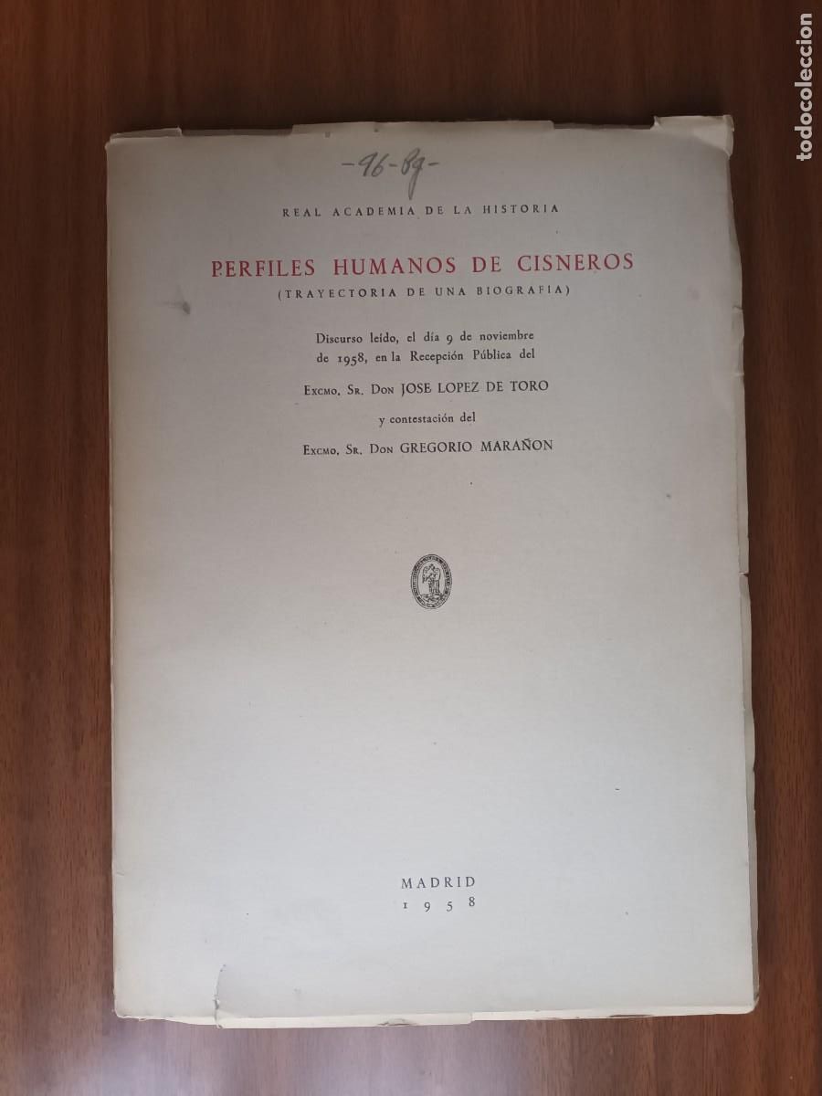Libros de segunda mano: Perfiles humanos de Cisneros --- J. L&oacute;pez de Toro - Foto 1
