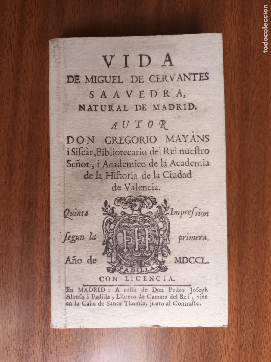 Libros de segunda mano: Vida de Miguel de Cervantes --- G. Mayans - Foto 1