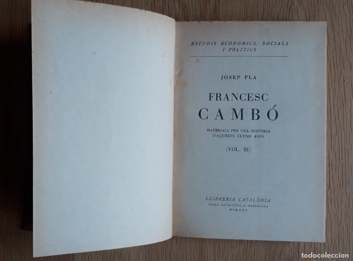 Libros de segunda mano: Jose Pla. Francesc Camb&oacute; - Foto 2