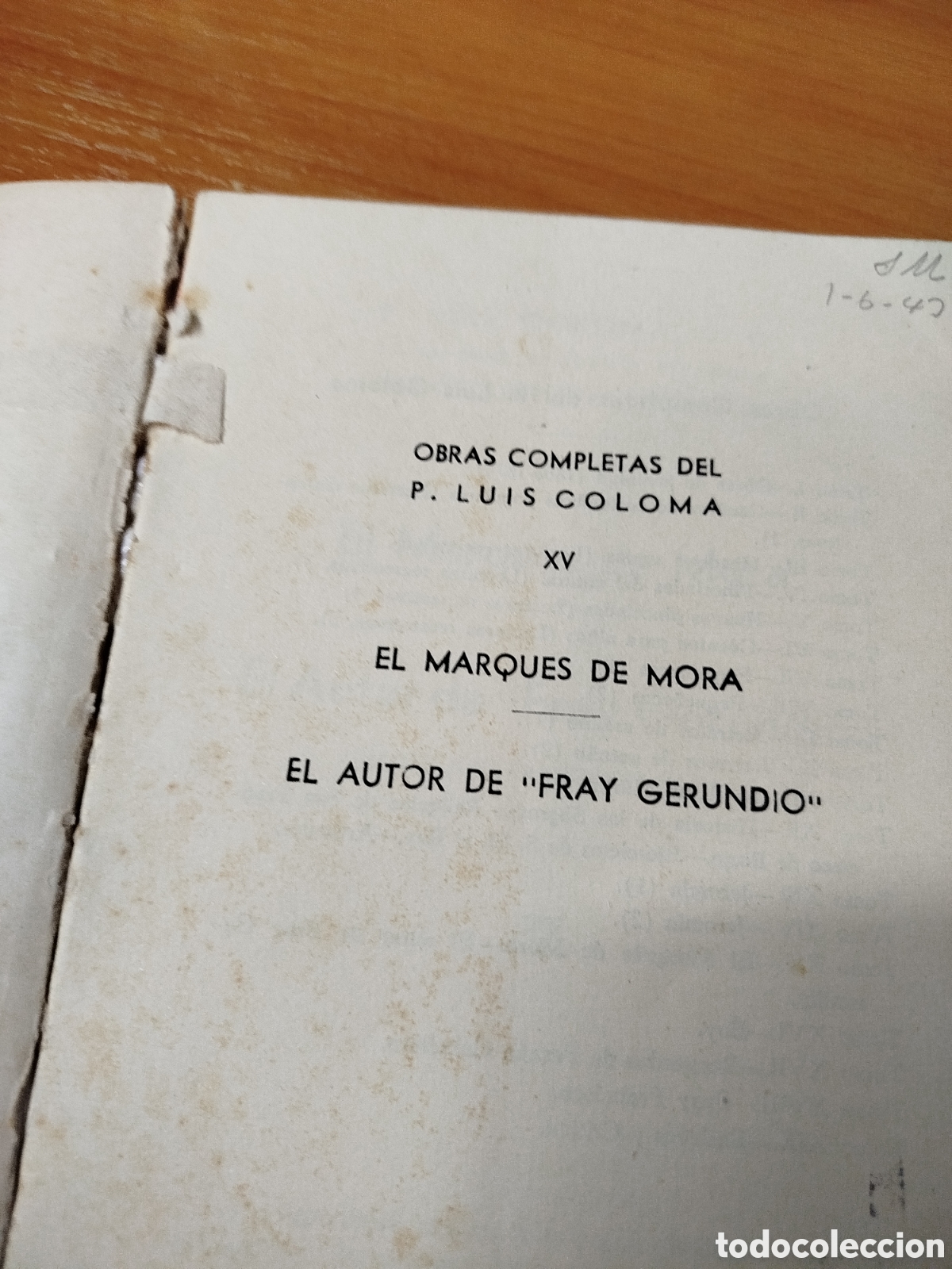 Libros de segunda mano: El marqu&eacute;s de mora. Luis Coloma. Editorial raz&oacute;n y fe. - Foto 1