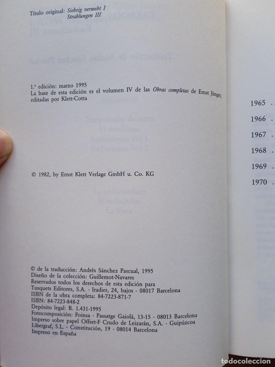 Libros de segunda mano: Ernest Junger, Pasados los setenta I - Foto 3