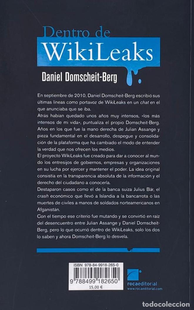 Libros de segunda mano: DENTRO DE WIKILEAKS - Daniel Domscheit-erg - Foto 2