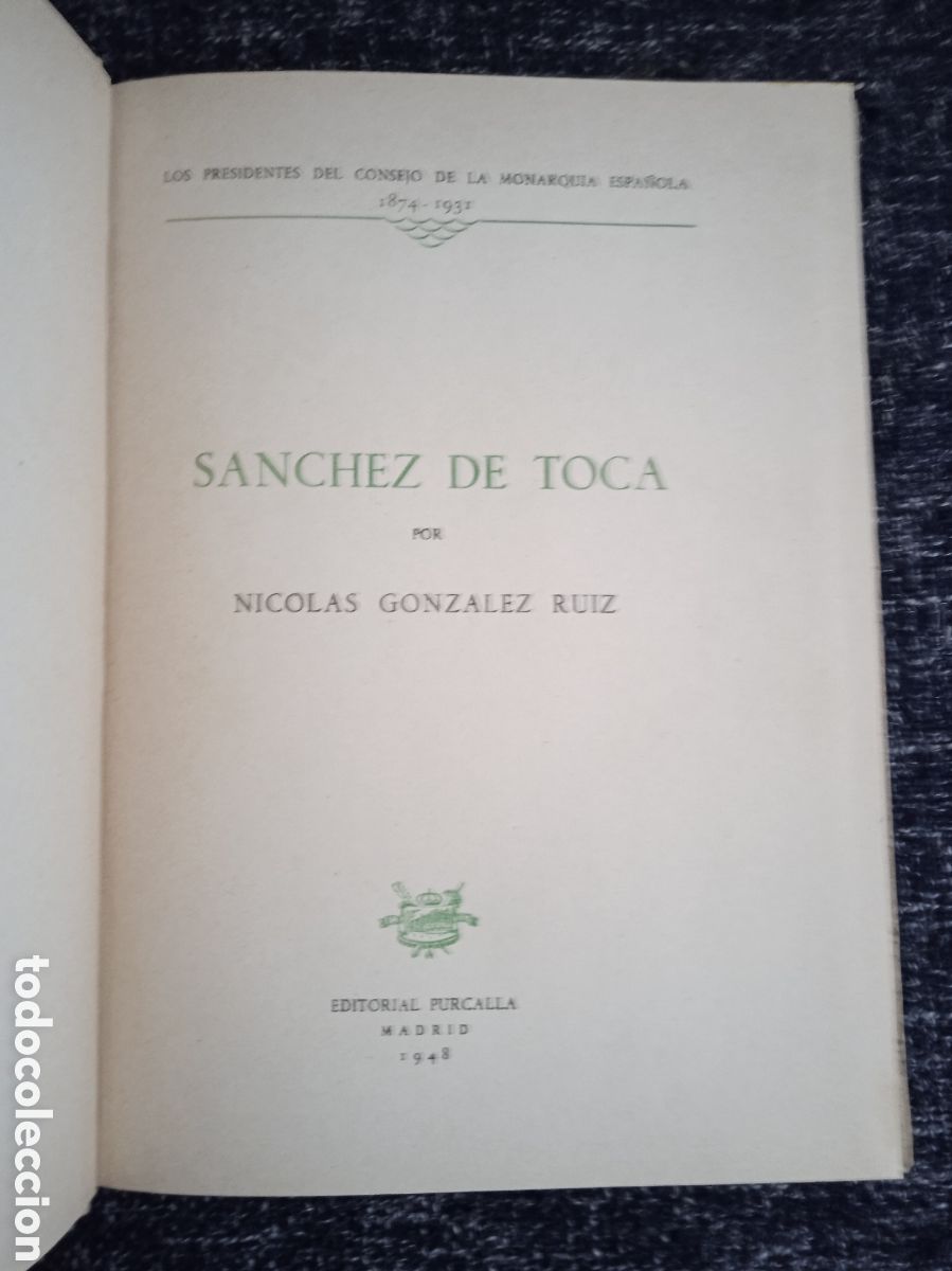 Libros de segunda mano: S&aacute;nchez Toca / NICOL&Aacute;S S&Aacute;NCHEZ RUIZ - Foto 2