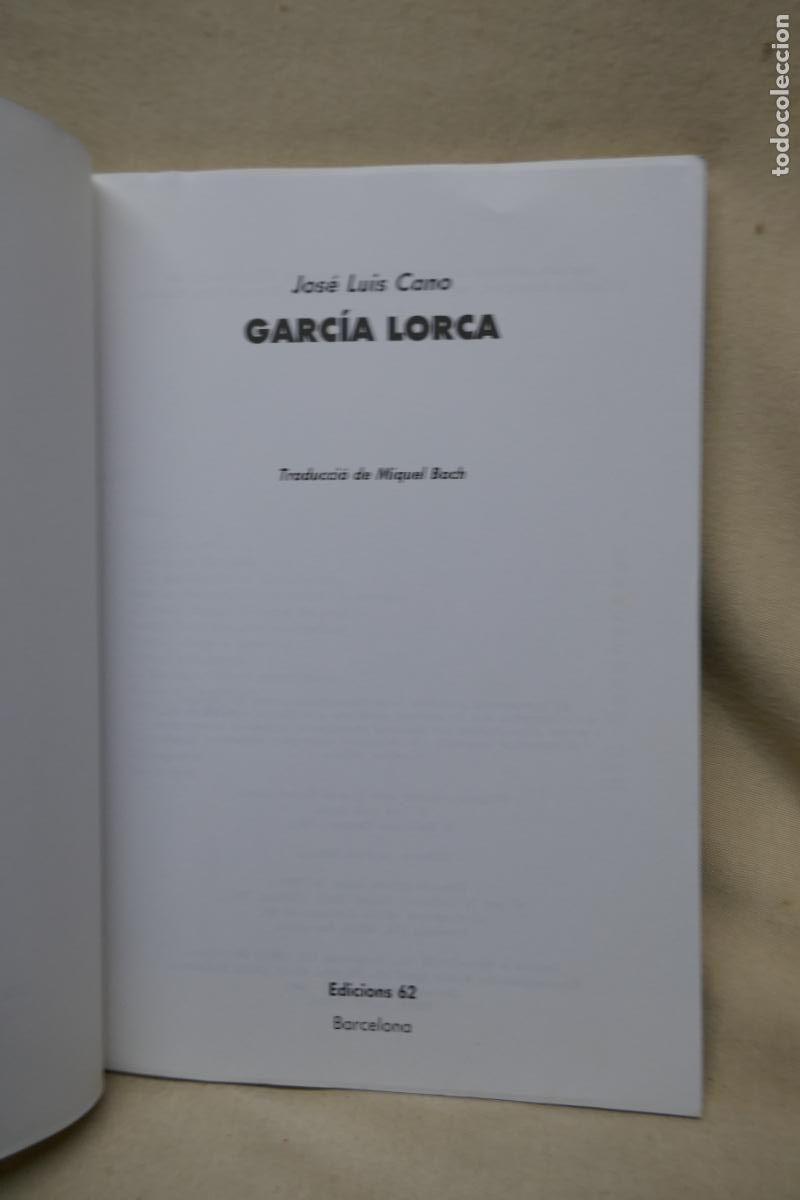 Libros de segunda mano: GARC&Iacute;A LORCA - JOS&Eacute; LUIS CANO (EN CATAL&Agrave;) - Foto 4