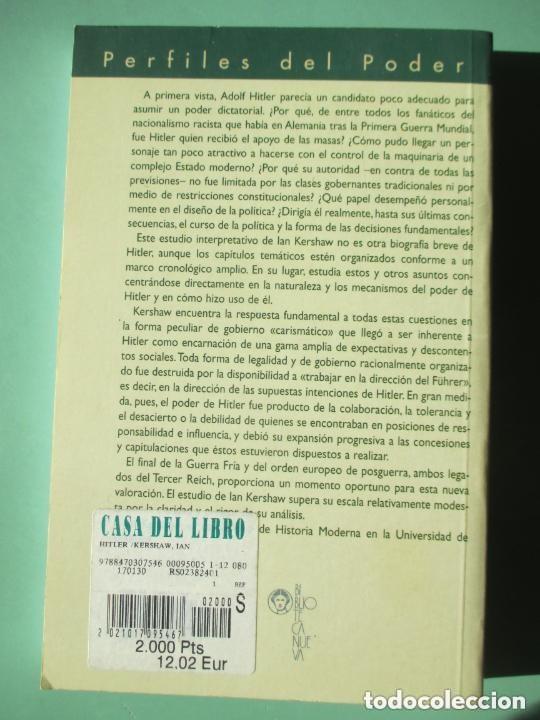 Libros de segunda mano: BLAS9C PERFILES DEL PODER. IAN KERSHAW. HITLER. BIBLIOTECA NUEVA - Foto 2