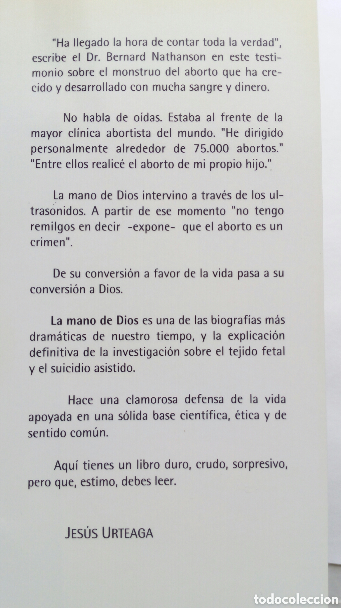 Libros de segunda mano: La Mano de Dios. Bernard Nathanson. - Foto 3