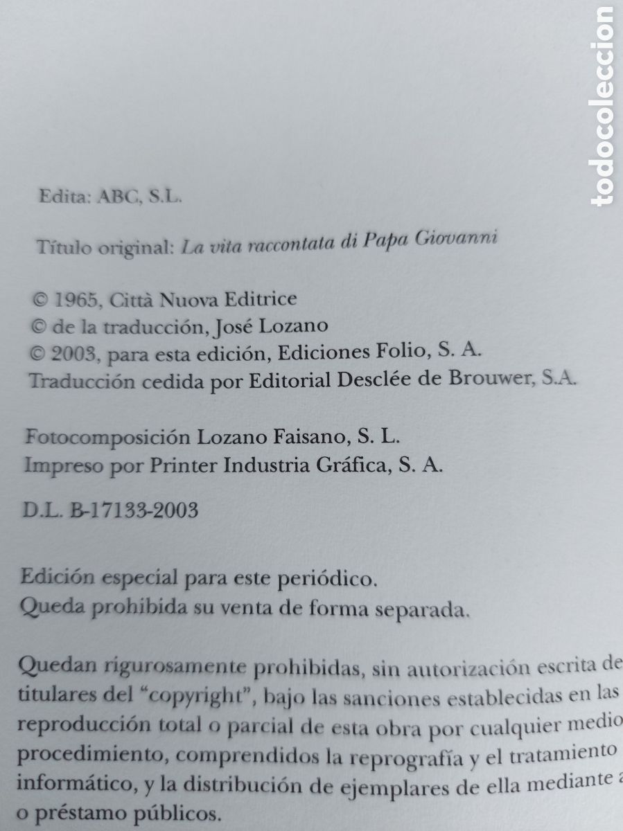 Libros de segunda mano: JUAN XXIII *****a&ntilde;o 2003 - Foto 2