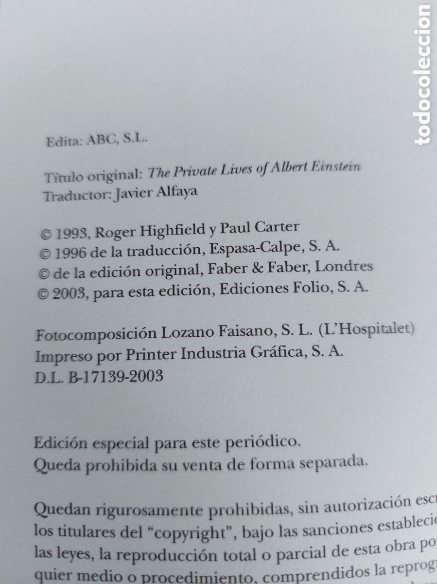 Libros de segunda mano: ALBERT EINSTEIN a&ntilde;o 2003 - Foto 2