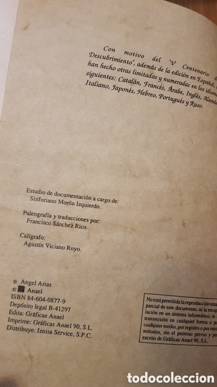 Libros de segunda mano: Testamento de cristobal colon. Facsimil de lujo - Foto 7