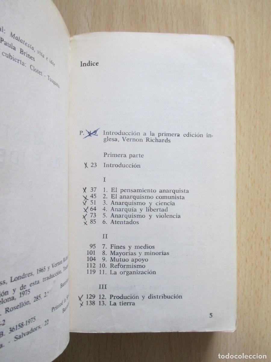 Libros de segunda mano: Malatesta, vida e ideas, de Vernon Richards - Foto 5