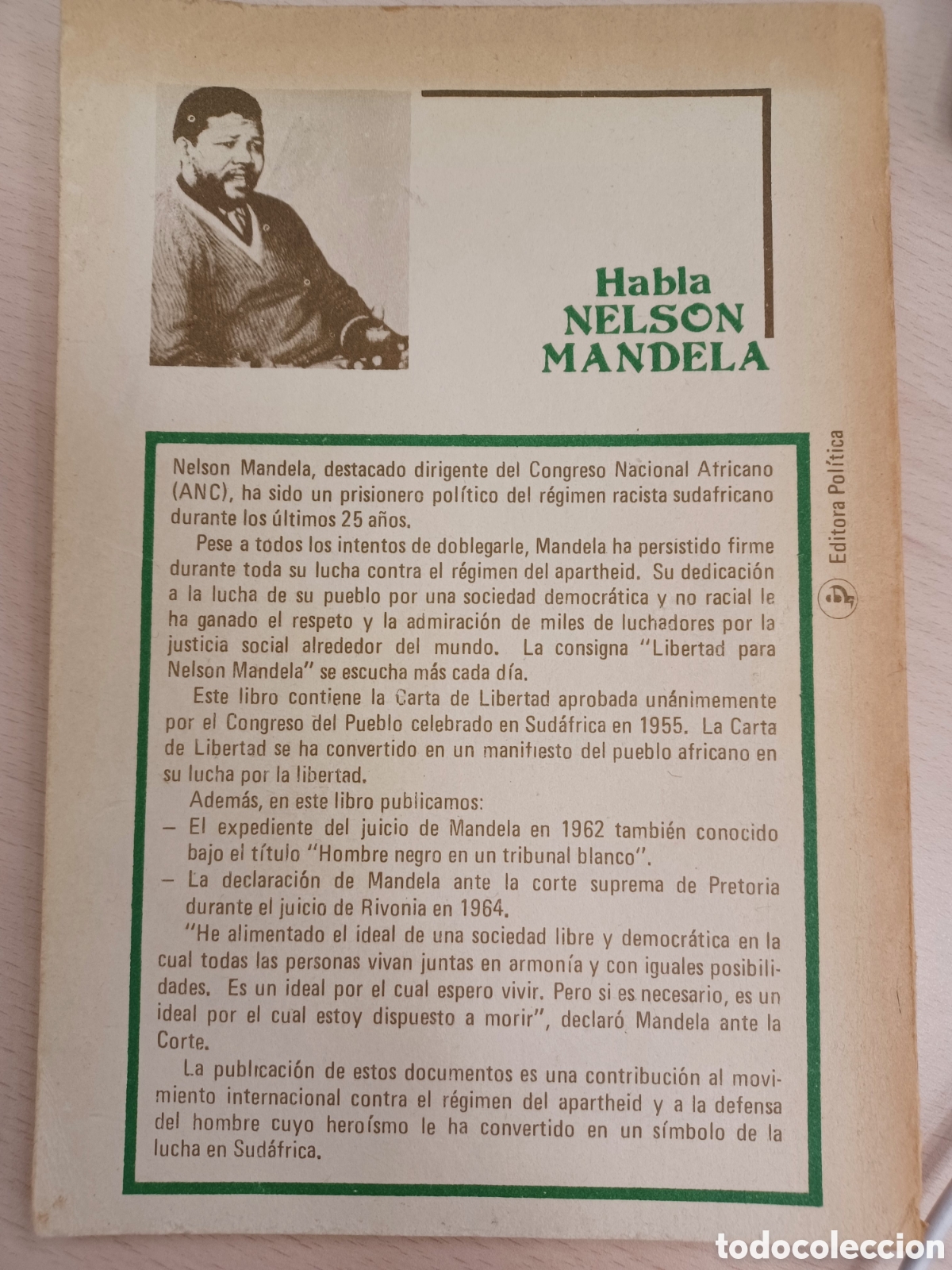 Libros de segunda mano: Habla Nelson Mandela - Foto 2