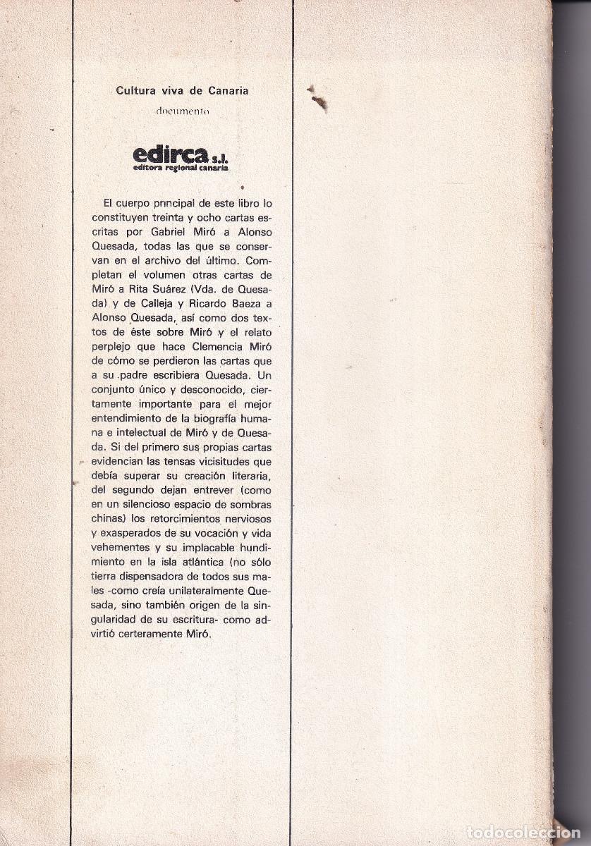 Libros de segunda mano: GABRIEL MIRO - CARTAS A ALONSO QUESADA - CANARIAS - Foto 5