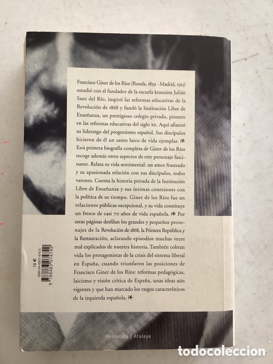 Libros de segunda mano: Francisco Giner de los R&iacute;os. Pedagog&iacute;a y poder - Foto 2