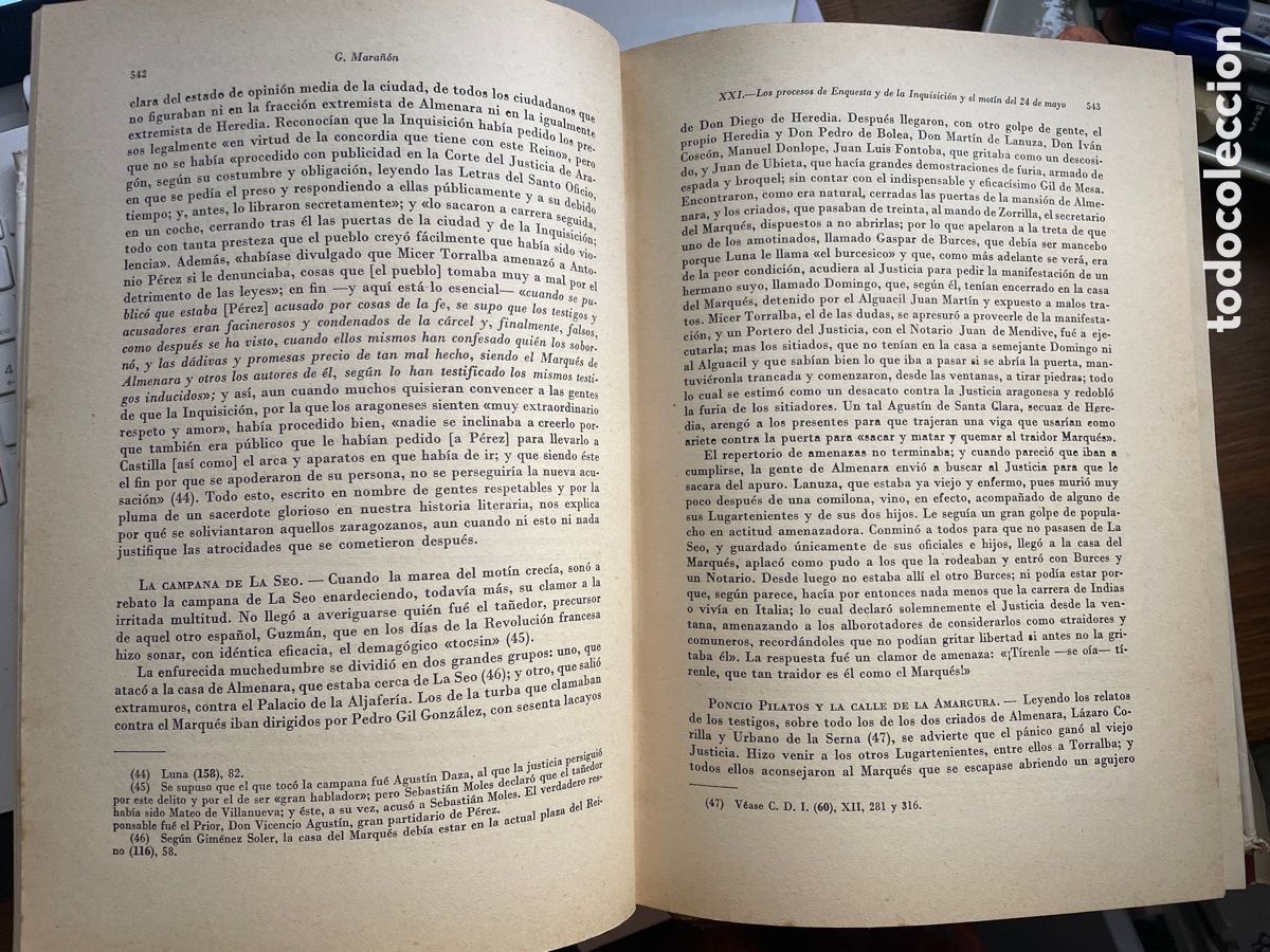 Libros de segunda mano: Antonio P&eacute;rez / Mara&ntilde;on, Gregorio - Foto 4