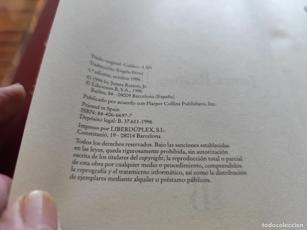 Libros de segunda mano: GALILEO / JAMES RESTON / EVA 147 / EDICIONES B - Foto 4
