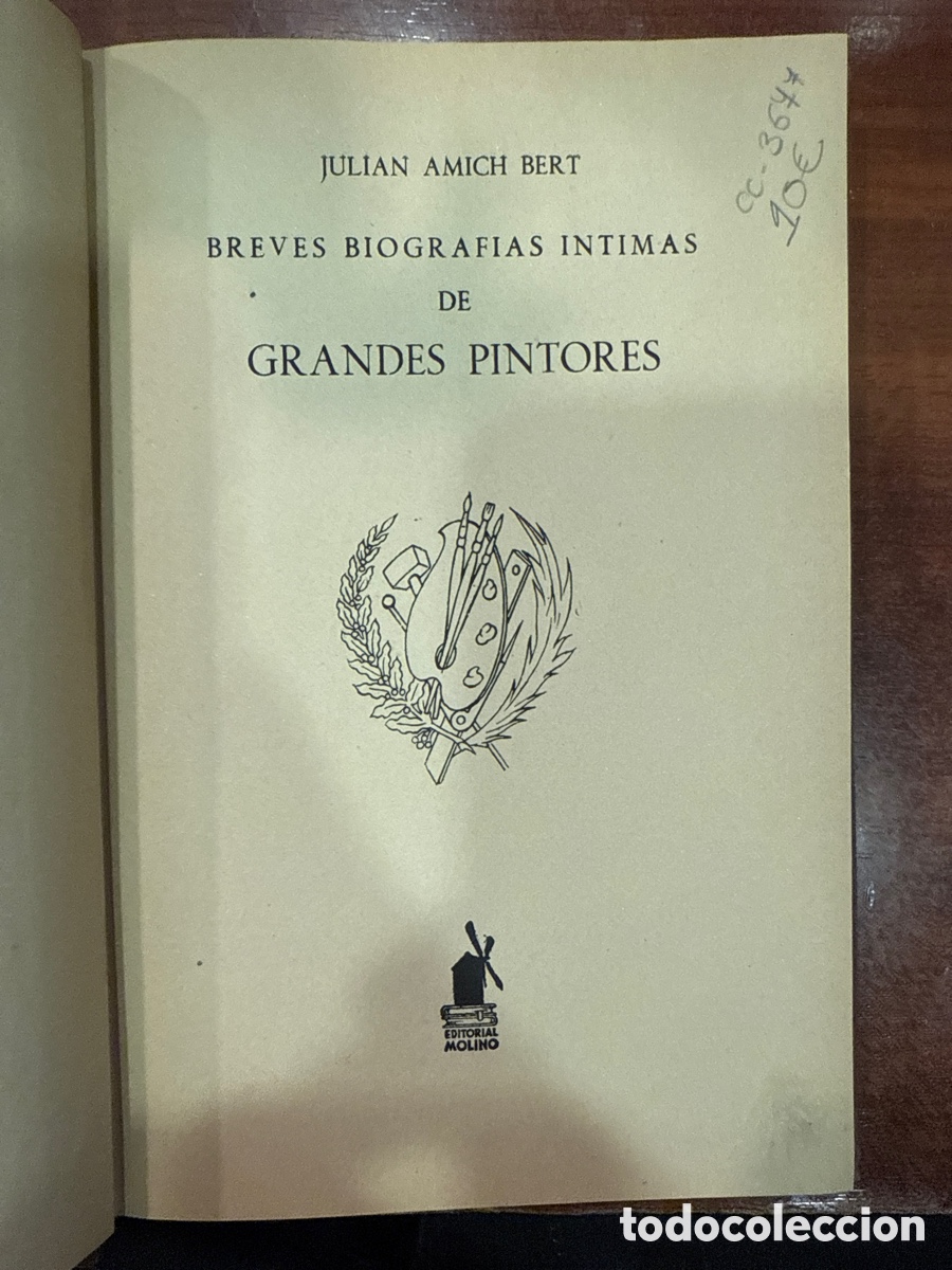 Second hand books: AMICH BERT, Juli&aacute;n. Breves biograf&iacute;as &iacute;ntimas de grandes pintores / ilustraciones de Alejandro Coll