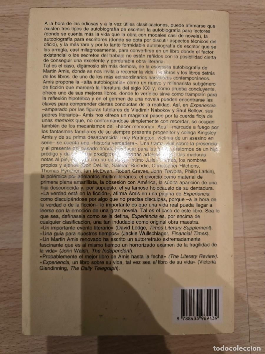 Libros de segunda mano: MARTIN AMIS: EXPERIENCIA - Foto 2
