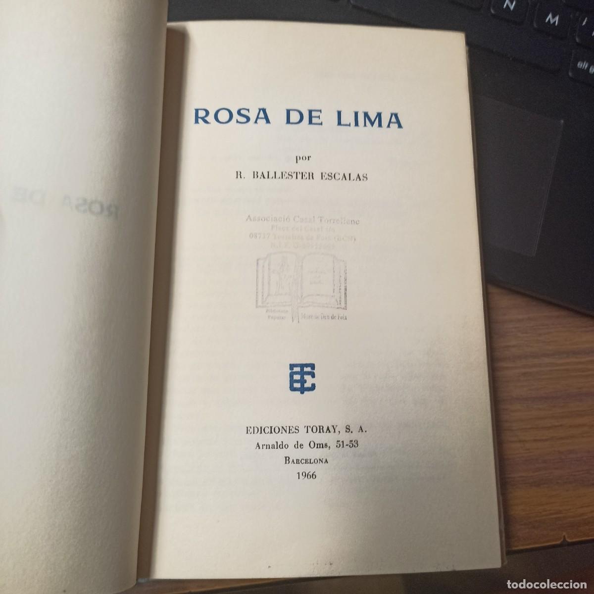 Libros de segunda mano: Rosa de Lima por Ballester Escalas - Foto 2