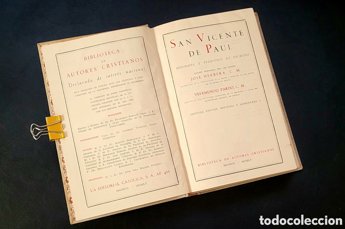 Second hand books: Biograf&iacute;a y selecci&oacute;n de escritos, San Vicente de Paul, B.A.C. n&deg; 63, 1955