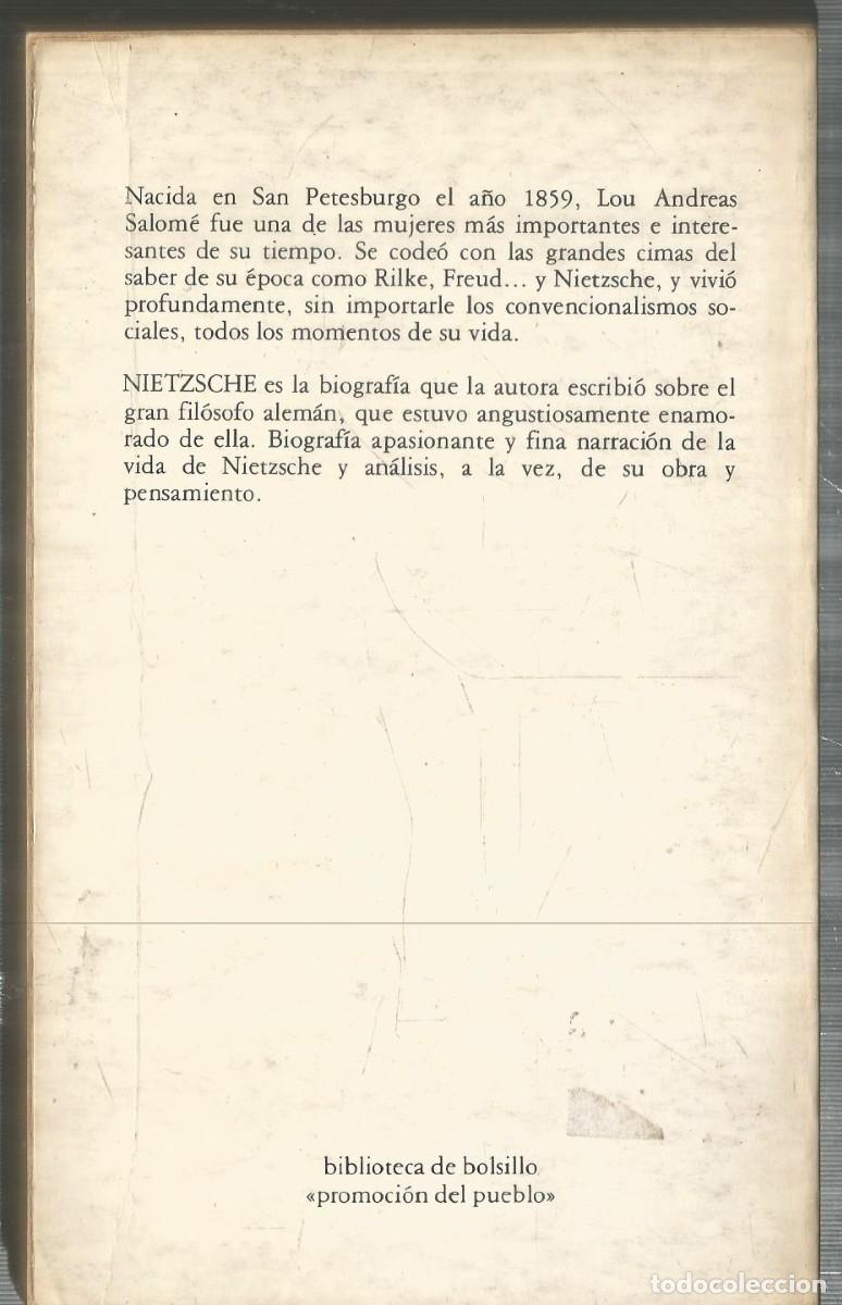 Libros de segunda mano: LOU ANDREAS-SALOME. NIETZSCHE. ZERO - Foto 2
