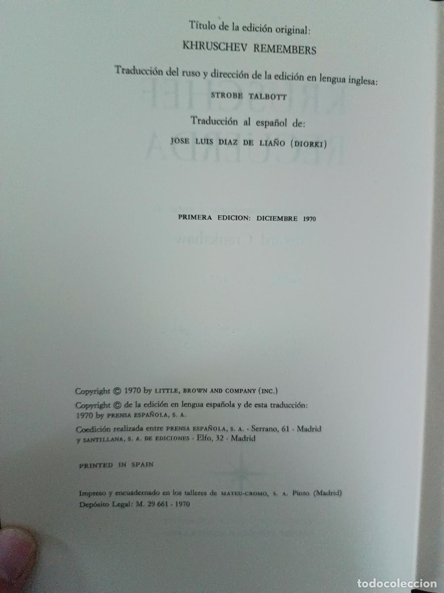 Libros de segunda mano: Kruschev recuerda Strobe Talbott - Foto 2