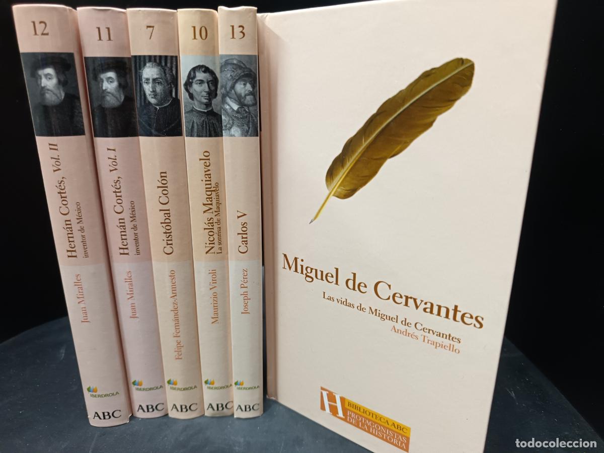 Gebrauchte B&uuml;cher: Lote de 6 Biograf&Iacute;as: CERVANTES, COLON, HERNAN CORTES, CARLOS V, MAQUIAVELO.. Protagonistas Historia