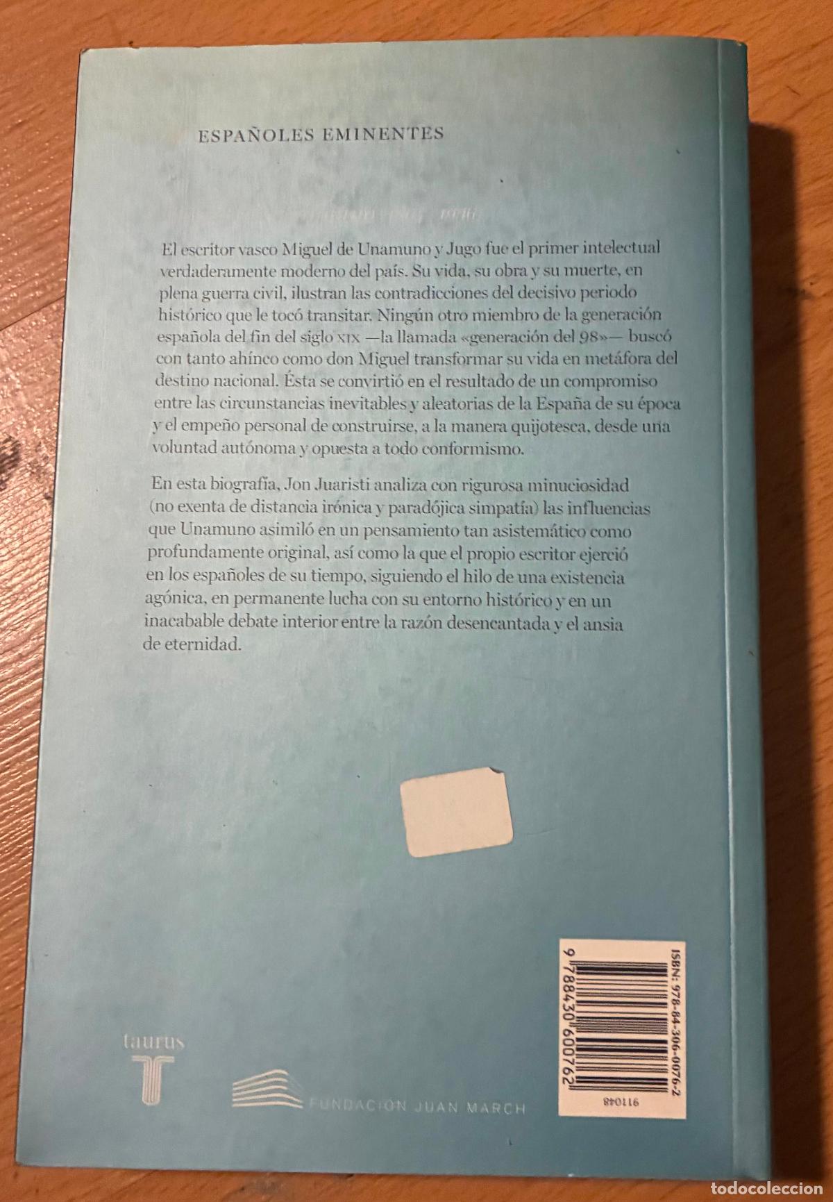 Libros de segunda mano: MIGUEL DE UNAMUNO, Jon Juaristi - Foto 2
