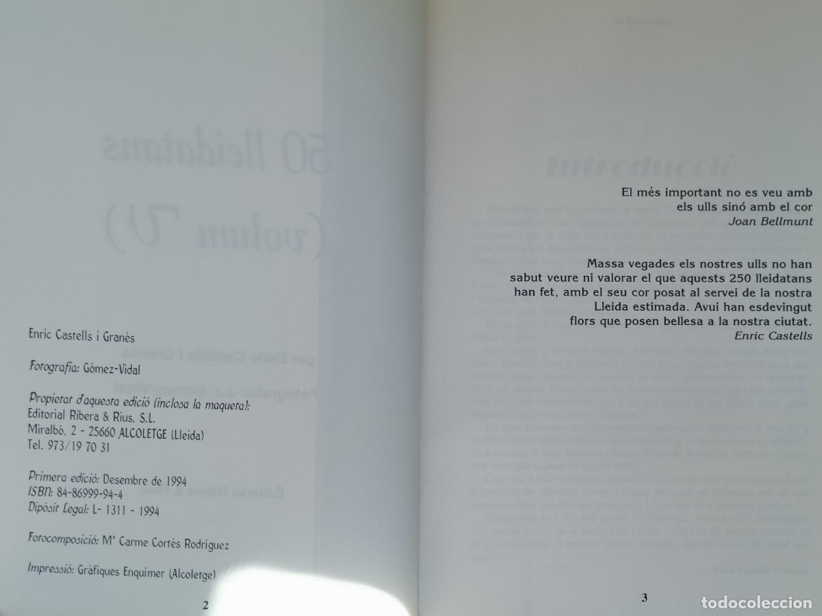 Libros de segunda mano: 50 Lleidatans (volum V) - Foto 2