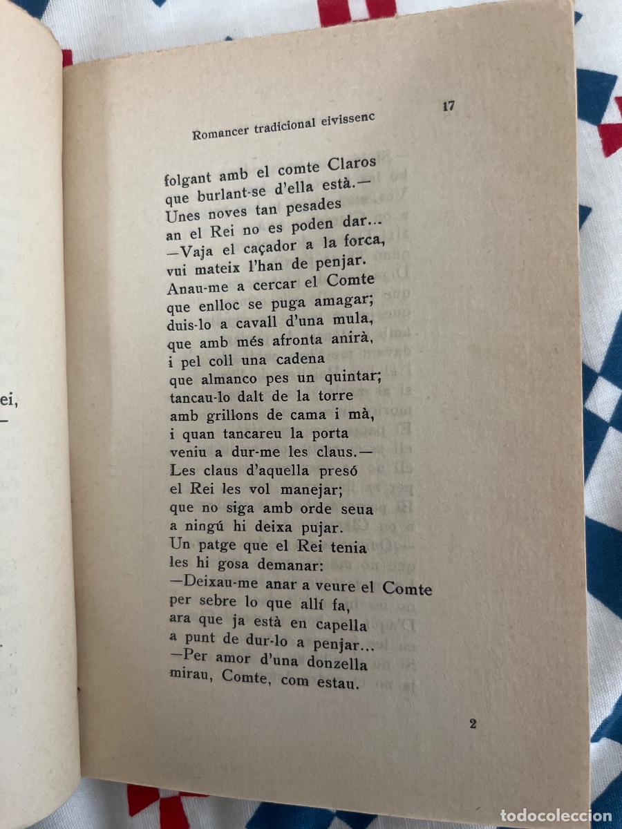 Libros de segunda mano: Romancer tradicional eivissenc - Isidor Macabich - Foto 2
