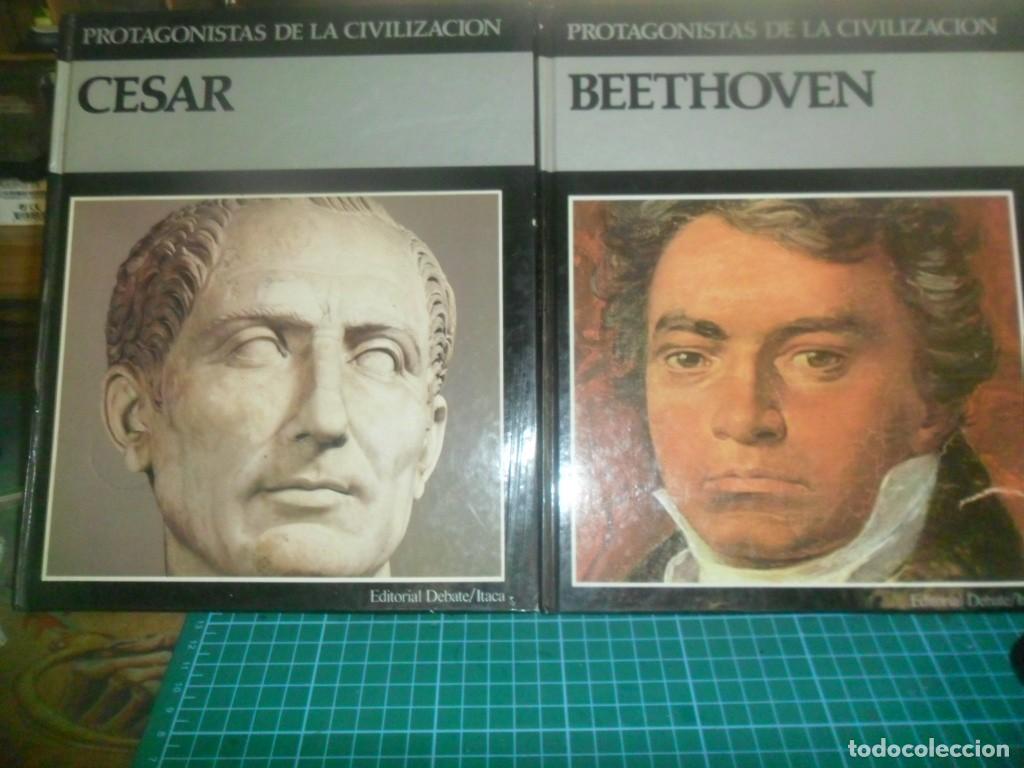 Libros de segunda mano: 026- Lote 2 Libros &rdquo;Protagonistas de la Civilizaci&oacute;n&rdquo;: C&eacute;sar y Beethoven (Ed. Debate) 1.983