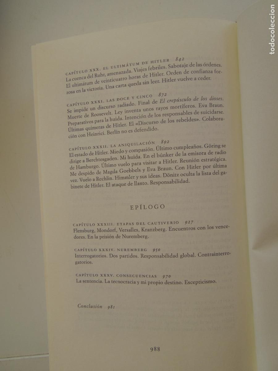 Libros de segunda mano: ALBERT SPEER - MEMORIAS - C&Iacute;RCULO DE LECTORES 2002. - Foto 8