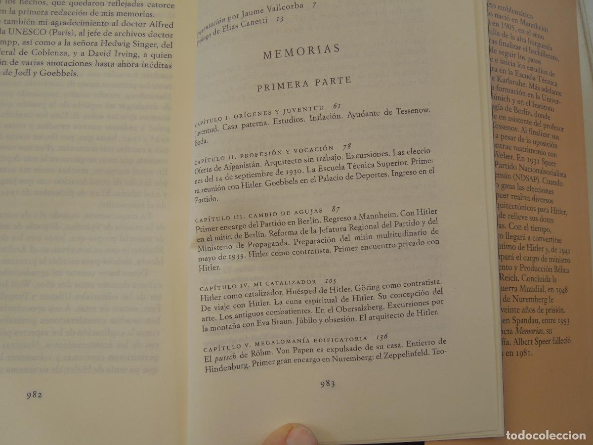 Libros de segunda mano: ALBERT SPEER - MEMORIAS - C&Iacute;RCULO DE LECTORES 2002. - Foto 11