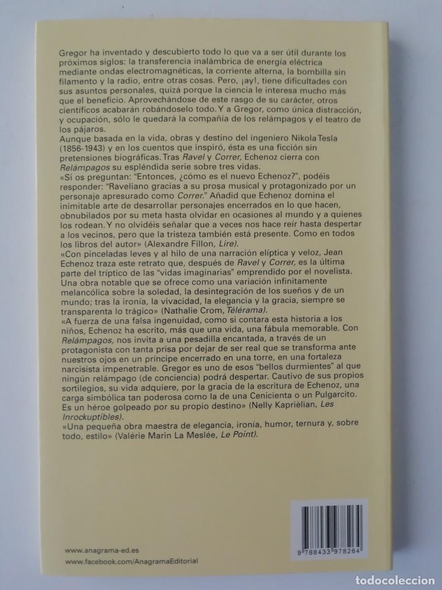 Libros de segunda mano: REL&Aacute;MPAGOS - JEAN ECHENOZ - ED. ANAGRAMA 2012 - Foto 2